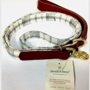 Hearth & Hand with Magnolia Cream Plaid Dog Leash - NEW